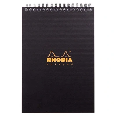 Afbeelding van Rhodia Classic notitieblok A5 Lijnen bedrukt &amp; zwarte kaft