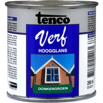 Afbeelding van TencoVerf Dekkend Hoogglans Donkergroen 0,25L
