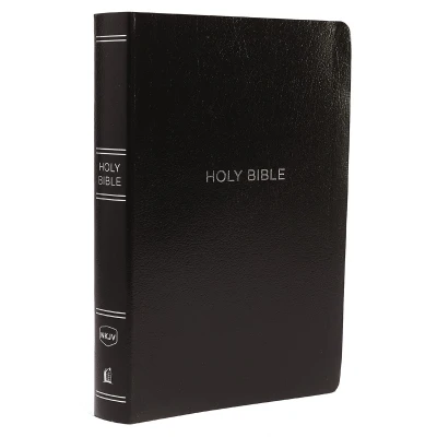 Afbeelding van NKJV, Reference Bible, Center Column Giant Print, Leather Look, Black, Thumb Indexed, Red Letter Edition, Comfort Print