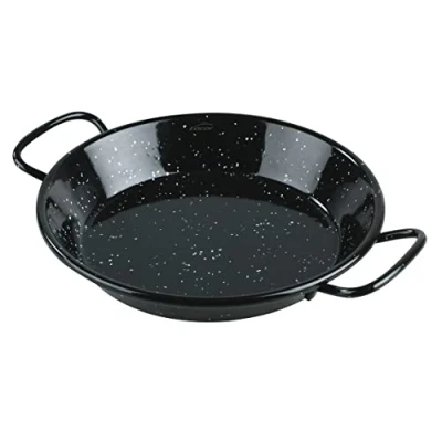 Afbeelding van Lacor 60184 Mini paella pan van ijzer, Smalt, ideaal voor presenteren, serveren en koken, deksel geëmailleerd staal, Ø 24 cm
