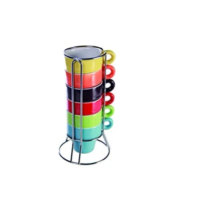 Image de Salesfever lot de 6 tasses espresso dans ce lutrin + geschenkbox arc en ciel couleur