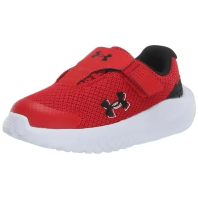 Afbeelding van Under Armour Ua Binf Surge 4 Ac Hardloopschoenen voor jongens, Rood Zwart