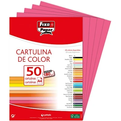 Afbeelding van Fixo Paper 1110354 indexkaarten, A4, 180 g, fuchsia, 50 stuks