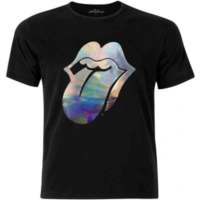 Afbeelding van The Rolling Stones Foil Tongue Heren T shirt M Zwart