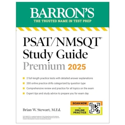 Afbeelding van Barron&#039;s Test Prep PSAT/NMSQT Premium Study Guide: 2025: 2 Practice Tests + Comprehensive Review 200 Online Drills