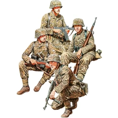 Afbeelding van 1:35 MiniArt 53024 Duitse Tankrijders WWII Set 2 met Resin Hoofden 4 Figuren Plastic Modelbouwpakket