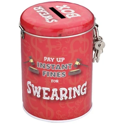 Afbeelding van Boxer Gifts Tinnen instant hangslot met opschrift Swearing grappig geheim kerstman cadeau rood