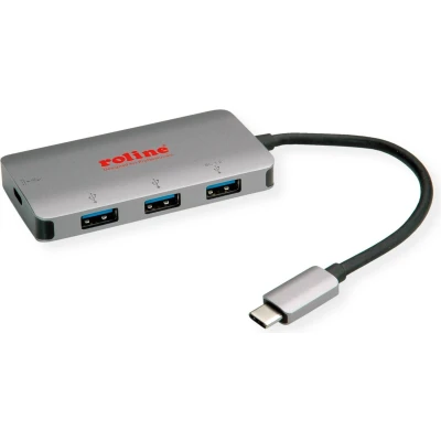 Afbeelding van Roline USB combi hub 3 poorten Zilver (metallic)