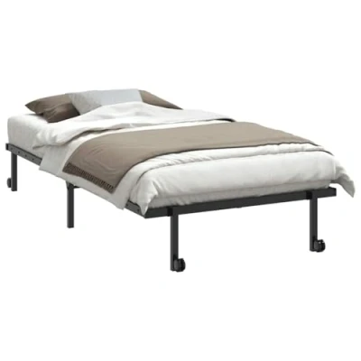 Afbeelding van vidaXL Bedframe zonder matras opvouwbaar 107x203 cm staal zwart