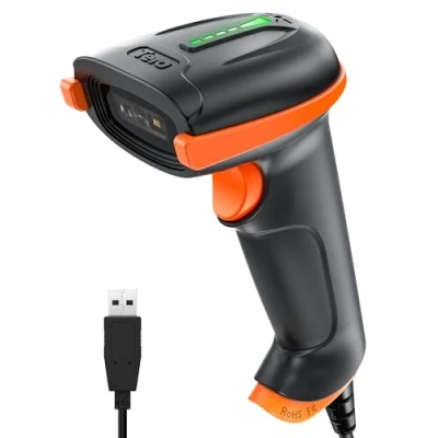 Afbeelding van Tera D5100Y 2D barcodescanner, draagbare QR Data Matrix PDF417 1D CMOS barcodelezer Plug and Play