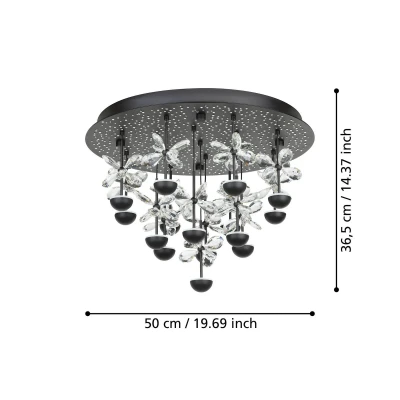 Afbeelding van Eglo Pianopoli 2 Plafonniere Zwart 390275