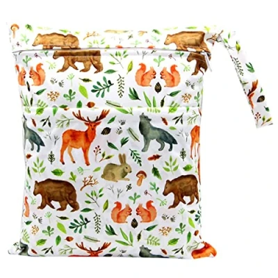 Afbeelding van FenFang Wasbare luiertas, herbruikbaar, waterdichte tas, reisluierorganizer, afneembaar, dubbele ritssluiting, draagtas voor baby&#039;s, sportschool