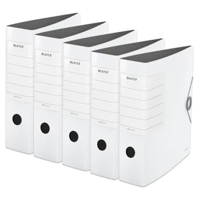 Afbeelding van Leitz 5 stabiele mappen DIN A4 180 voor ca. 500 vellen (wit, pack)