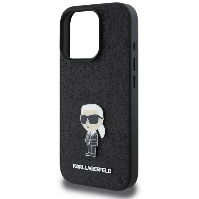 Afbeelding van GUESS iPhone 16 Pro Max Phone Case Black Glitter Karl Lagerfeld