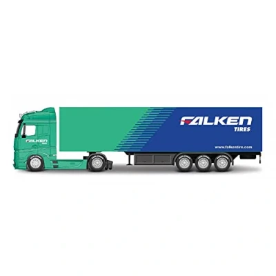 Afbeelding van Bburago B18 31460MB 1:43 Street Fire HAULERS met aanhanger M B ACTROS GIGASPACE FALKEN, diverse modellen en kleuren