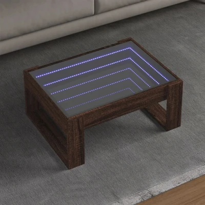 Afbeelding van vidaXL Salontafel met Infinity LED 70x53x30 cm bruin eikenkleurig