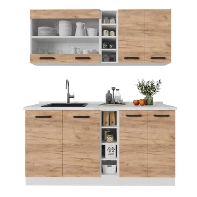 Afbeelding van Vicco Cuisine simple R Line Goldkraft Chêne/Blanc 160 cm sans plan de travail