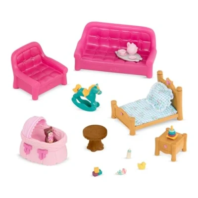 Afbeelding van Li&#039;l Woodzeez Woon en kinderkamerset 23 delig speelgoed met woonkamermeubels accessoires miniatuurspeelgoed speelsets voor kinderen vanaf 3 jaar