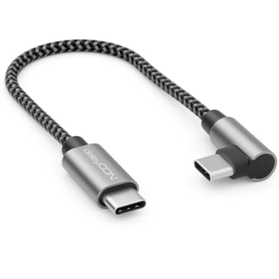 Afbeelding van deleyCON 0,15 m USB C kabel 1 x 90 graden hoek PD3.0 (60 W snel opladen) oplaadkabel kort 15 cm naar voor iPhone 16 Pro Max Samsung S24 S23 Pixel iPad MacBook Air Tablets Switch PS5