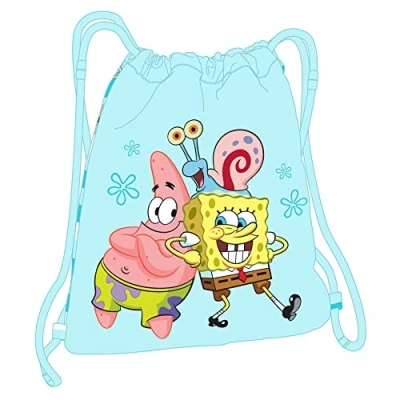 Afbeelding van Rugtas met Koordjes Spongebob Stay positive Blauw Wit (26 x 34 1 cm)