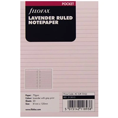 Afbeelding van Filofax vulling pocket gelijnd notitiepapier lavender
