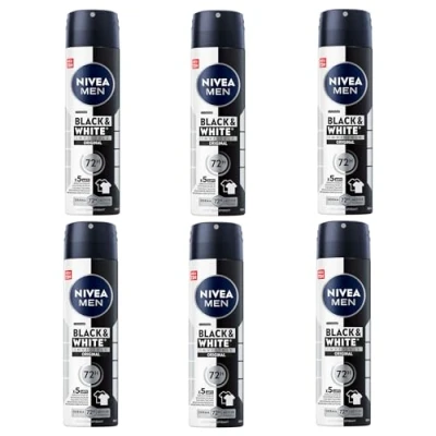 Image de NIVEA Men Spray Invisible for Black &amp; White Original 200 ML 6 unités