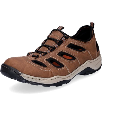 Afbeelding van Rieker Sportieve veterschoenen, Heren, Maat: 46, Almond lack Hoogwaardig imitatieleer