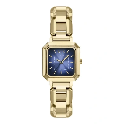 Afbeelding van Armani Exchange Dames horloge goudkleurig met band