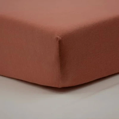 Afbeelding van BabyCalin Hoeslaken, 60 x 120 15 cm, terracotta, Oeko Tex gecertificeerd