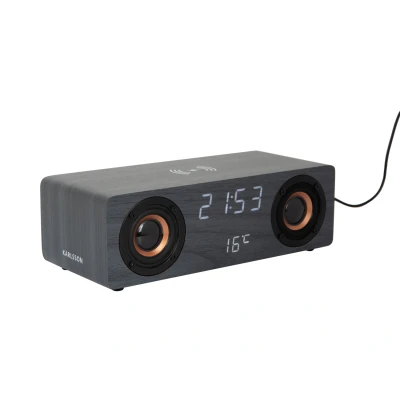 Afbeelding van Karlsson Wekker Classic BT Speaker Radio w. Phone Charger Zwart