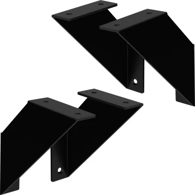 Afbeelding van ML Design 4 stuks plankbeugel 15 cm, zwart, metaal, driehoekige plankbeugels, zwevende wandbevestiging, 90 wandbeugel, planksteun wandplank hangplank