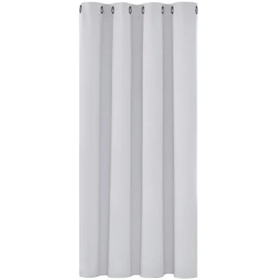 Afbeelding van Deconovo warmte isolerende verduisterende gordijnen, 132x138 CM (breedte x hoogte), gordijnen voor woonkamer en slaapkamer, modern ontwerp met oogjes, parelgrijs, 1delig