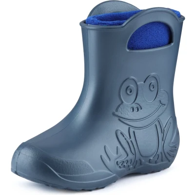Afbeelding van Ladeheid LA CA FrogWinter Kinder Regenlaarzen Rubber met Binnenschoen EVA Wasbare Metallic blauw/Navy blauw 2 32/33