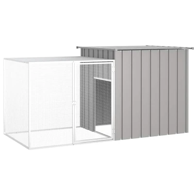 Afbeelding van vidaXL Kippenhok 200x91x100 cm gegalvaniseerd staal grijs