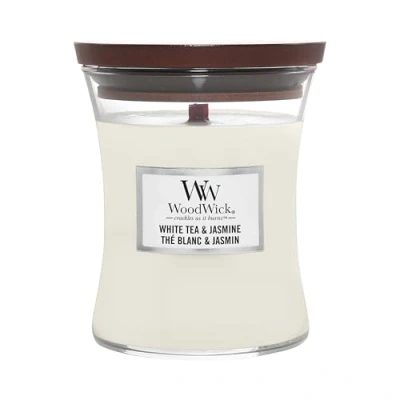 Afbeelding van WW White Tea &amp; Jasmine Medium Candle WoodWick