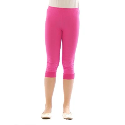 Afbeelding van YESET Meisjes kinderlegging Capri 3/4 kort met kant katoen, Roze