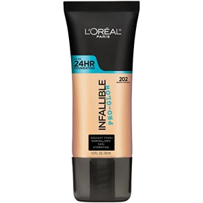 Afbeelding van L&#039;Oréal Paris Infaillible Pro Glow langdurige foundation, 202, natuurlijke crème, 30 ml