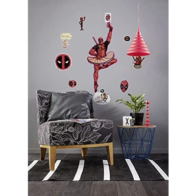 Afbeelding van Komar Marvel 14111h muursticker Deadpool Derppool 50 x 70 cm (breedte hoogte) 10 stuks wanddecoratie kinderkamer