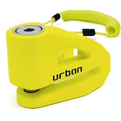 Afbeelding van URBAN UR206Y Motorslot met dubbele vergrendeling voor motorfiets/fiets/scooter, gemaakt in Europa, geel, 6 mm