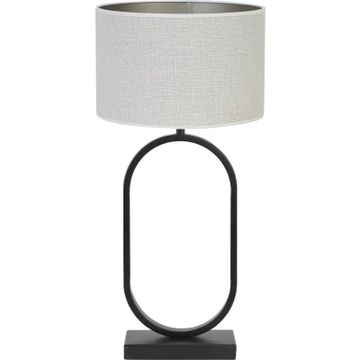 Afbeelding van Light &amp; Living Tafellamp Jamiri/Saverna Zwart/Eiwit Ø30x67cm