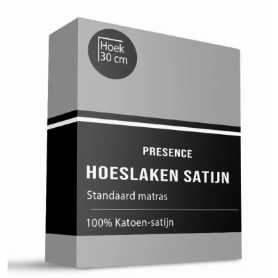 Afbeelding van Hoeslaken Satijn Zilver Dekbed Discounter Effen 160 x 200 cm Geschikt Voor Matrassen Tot 30 Hoog Discounter.nl