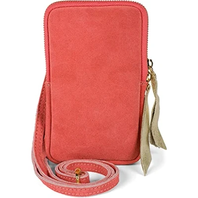 Afbeelding van styleBREAKER Mini Bag dames schoudertas van zacht leer met ritssluiting, 02012373, Koraal