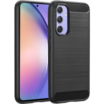 Afbeelding van imoshion Hoesje Geschikt voor Samsung Galaxy A54 (5G) Siliconen Brushed Backcover Zwart
