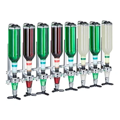Afbeelding van Relaxdays bar butler muur drankdispenser 3 cl flessenhouder 8 flessen