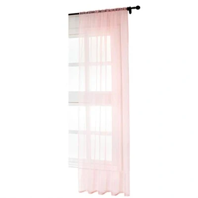 Afbeelding van WOLTU VH5511rs Transparant gordijn met plooiband rolgordijnen Voile voor raamrail woonkamer slaapkamer landhuis 140 x 245 cm roze (1 stuks)