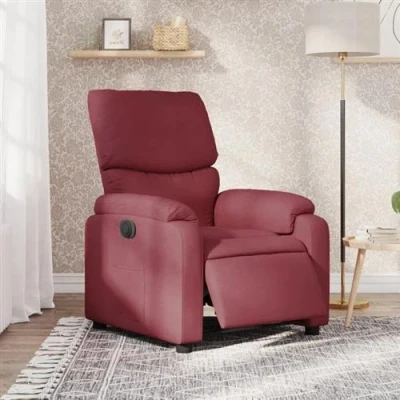 Afbeelding van Fauteuil verstelbaar elektrisch stof wijnrood