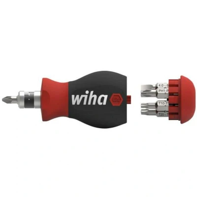 Afbeelding van Wiha Stubby Bitschroevendraaier Werkplaats 7 delig Plat, Kruiskop Phillips, Pozidriv, Torx, Inbus