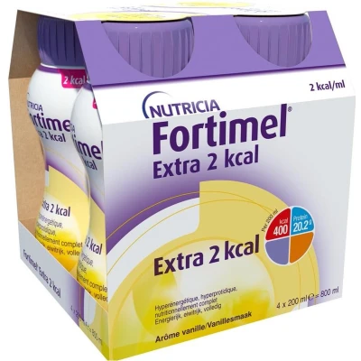 Afbeelding van Fortimel Extra 2kcal Vanillesmaak Flessen 4x200ml