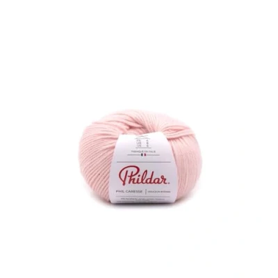 Afbeelding van Phildar Phil Caresse wolkluwen 50 g breiwol 51% acryl, 49% polyamide naald nr. 4 kleur roze