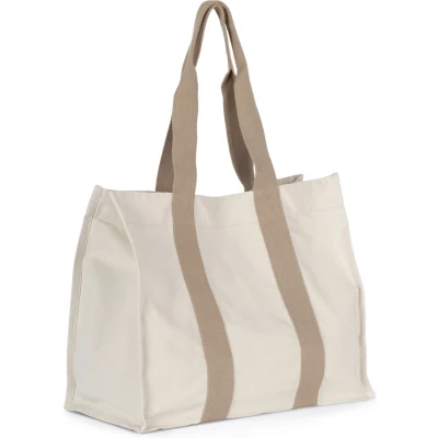 Afbeelding van Kimood Grote, gerecyclede shopper met plooi KI5201 Ecume / Hemp